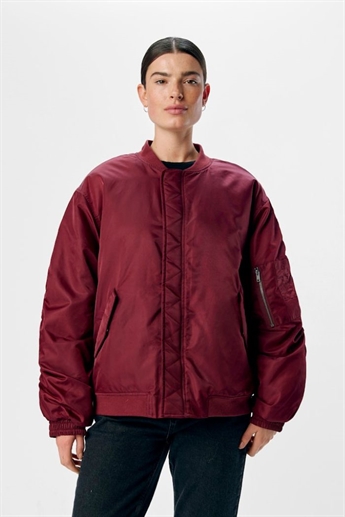 Mary Oversize Bomber Jacket, Cabernet